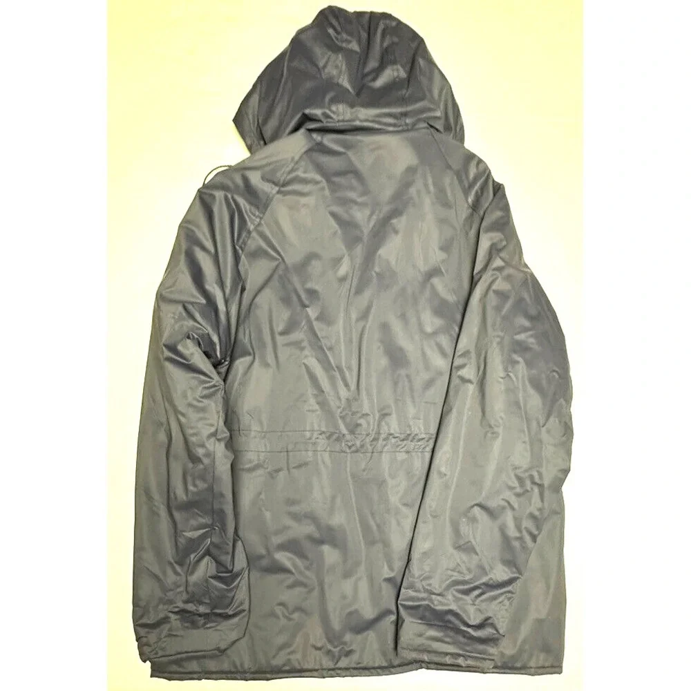 Priority Male Vintage Rain Jacket Mens Size L Quilted Lined Hooded PVC